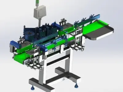 Assembly line of labeling machine 3D model