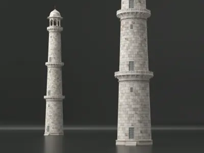 Indo-Islamic Tower With Balcony 3D model