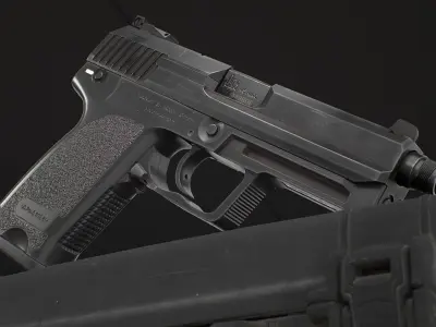 USP - TACTICAL - Heckler Koch HK 45 ACP Low-poly 3D model