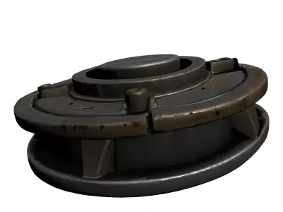 SciFi Industrial Mechanical Part Low-poly 3D model