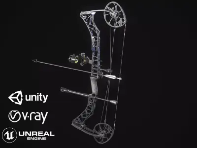 Modern Compound Bow Low-poly 3D model