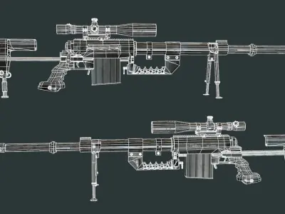 Cheytac M200 Low-poly 3D model