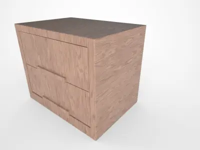 Bedside Table Wood Free 3D model purchase