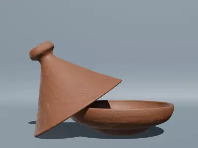 Moroccan Clay Tagine Traditional Earthenware Cooking Pot Free 3D model