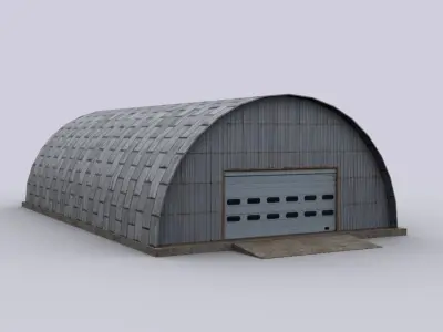 hangar metal Low-poly 3D model