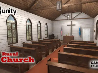Rural Church Low-poly 3D model