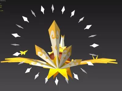 paper crane Low-poly 3D model