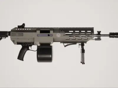 Machine Gun 2 Low-poly 3D model