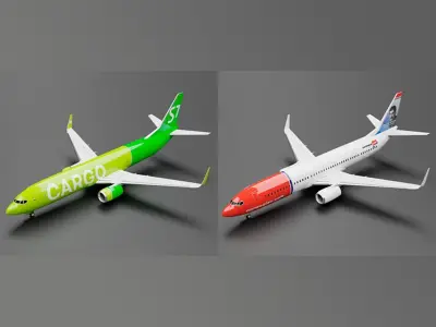 Boeing 737-800 10 Liveries Pack 3D Model Collection