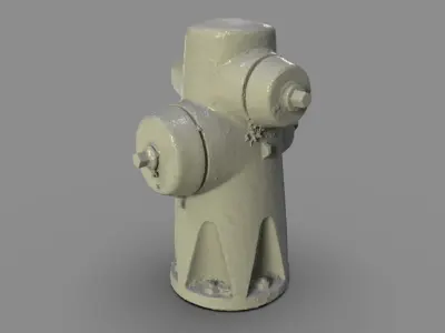 Yellow Fire Hydrant 2 3D model