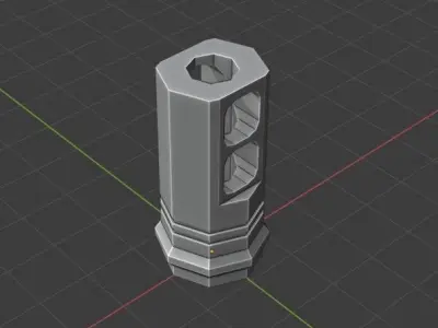Low Poly Compensator Attachment Pack 1 Stylized Low-poly 3D model