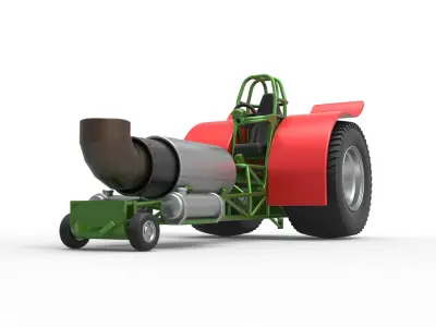 Pulling tractor with single jet engine Scale 1 to 25 3D print model