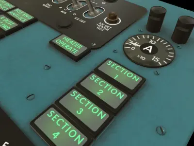 Mi-8MT Mi-17MT Left Overhead Panels Board English Low-poly 3D model