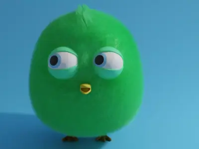 Chick bird with big eyes Free low-poly 3D model