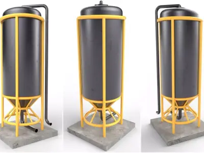 liquid tank M4 Low-poly 3D model