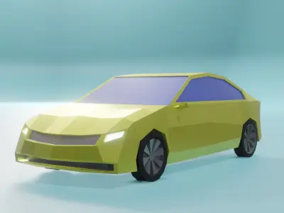 Low Poly Simple Car 3d Model Free low-poly 3D model