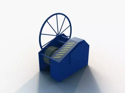 Towing Winch for Commercial Ships 3D model