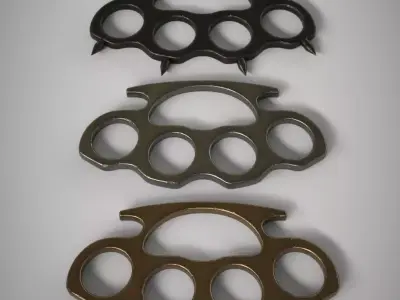 Brass Knuckles 3 Pack Low-poly 3D model