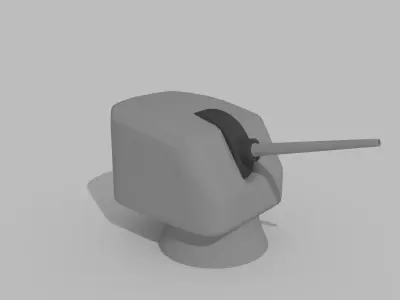 5 Inch US Navy Single Gun 3D model