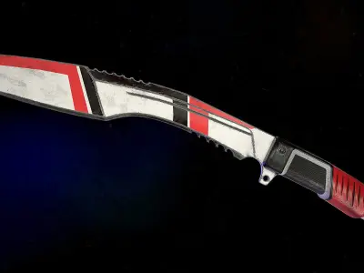 Sci-Fi Knife Kukri Low-poly 3D model