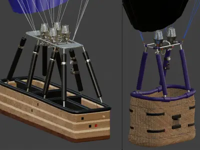 Hot Air Blloon Pack 3D model