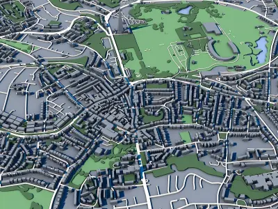 Crystal Palace Park London Victorian Park London Landscape 3D model