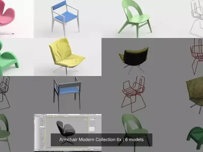 Armchair Modern Collection 6x 