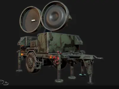 Low Poly PBR Sentinel Radar - Bundle Low-poly 3D model