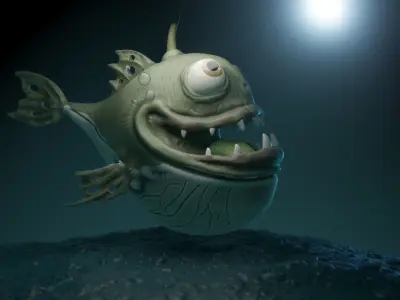 Stylized Angler Fish 3D model