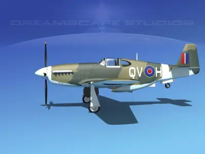 North American Mustang X RAF V01 3D model