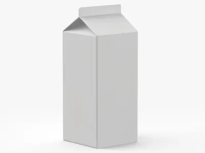 Milk Carton Type 01 XL Blank Blue Green and Red Label(1) 3D model