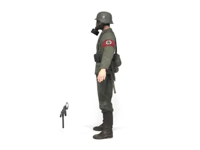 German Soldier 5 Low-poly 3D model