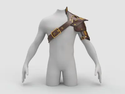 Male Leather Pauldron 3D model