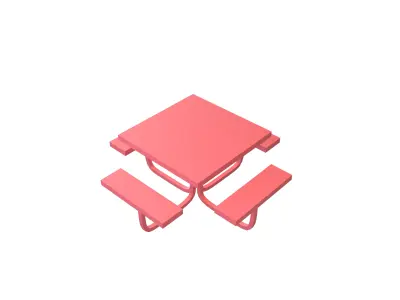 Park Table v1 005 Low-poly 3D model