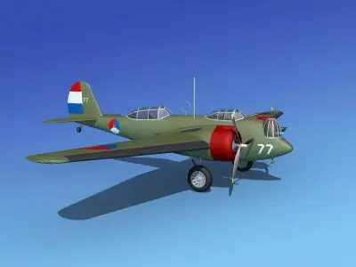 Martin B-10 Denmark 3D model
