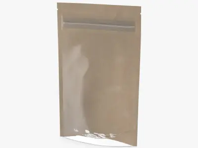 Zipper Kraft Paper Bag with Transparent Front 50 g Mockup 3D model