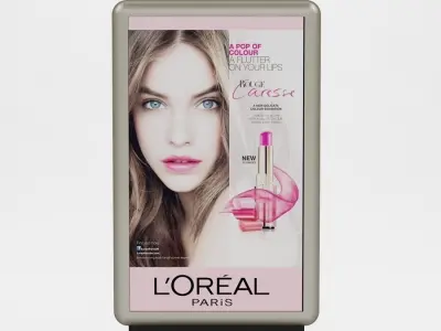 Advertising panel with 2 faces 01 3D model