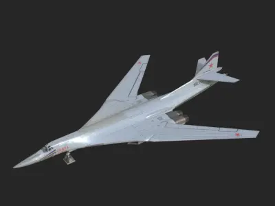 Russian Air Force Tu-160M Blackjack Supersonic Strategic bomber Low-poly 3D model