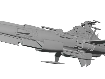 3D Model - Space BattleShips - Sci fi Stylized 3D model