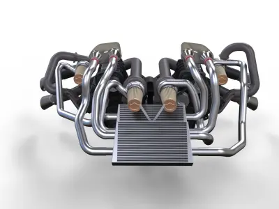 Double engine V8 3D model