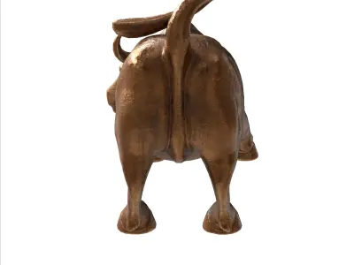 Bronze Buffalo statue Low-poly 3D model