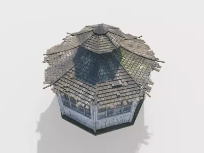 Old Wooden Pergola 3D model