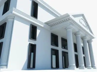 Bank Building Symbol 3D model