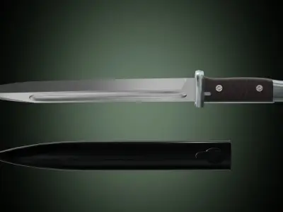 k98 bayonet Low-poly 3D model