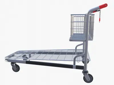 Shopping cart v1 Low-poly 3D model