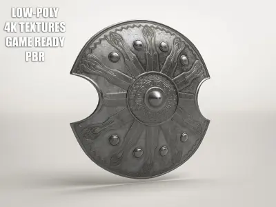 Roman Armor Decorated Shield Low-poly 3D model