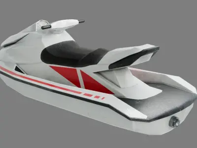 Lowpoly Jetski Low-poly 3D model