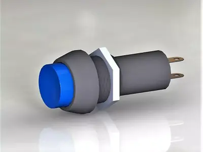 Button switch blue 3D model
