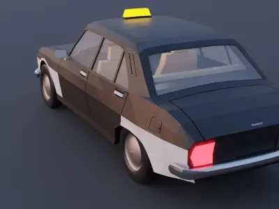 Faceted-concept iconic Peugeot 504 Taxi Free 3D model