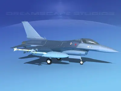 Gen Dyn F-16A Falcon V38 Norway 3D model